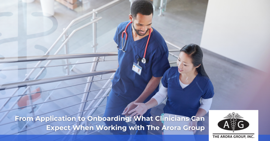 government healthcare hiring process, government healthcare careers, medical government contract jobs, clinician onboarding, healthcare credentialing, security clearance for clinicians, government healthcare staffing, The Arora Group, application to onboarding, clinician job search